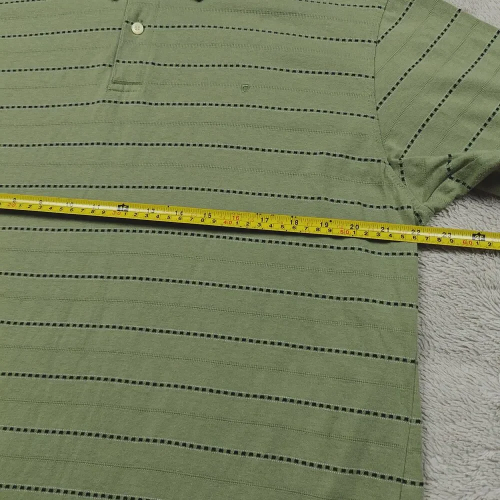 VTG Pierre Cardin Polo Shirt Men's XL Striped Green Retro Embroidered Logo